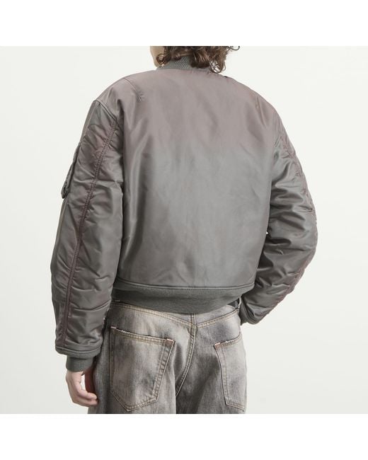 Acne Gray Nylon Bomber Jacket for men
