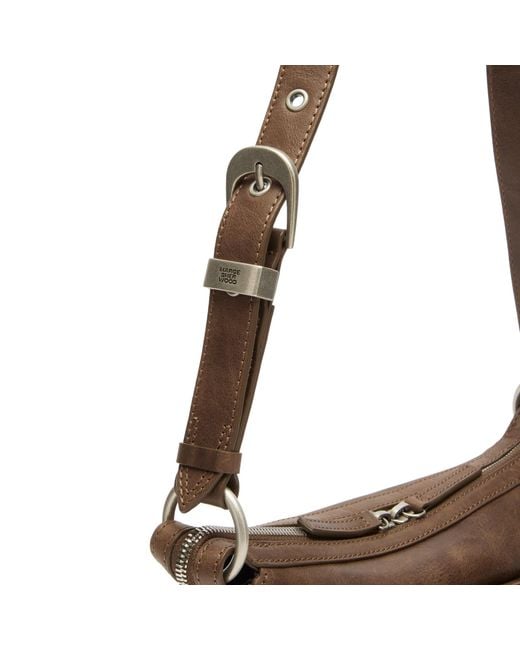 MARGE SHERWOOD Brown Outpocket Hobo Mini Bag