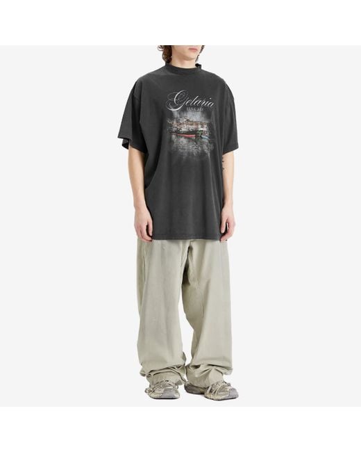 Balenciaga Getaria Tubular Oversized T-Shirt in Black for