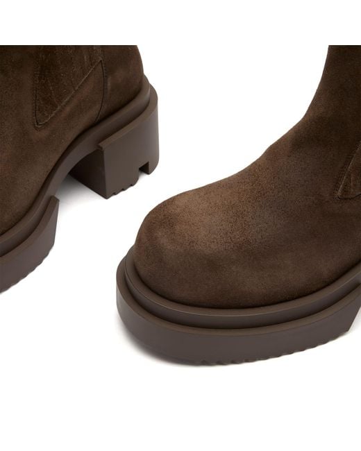 Rick Owens Brown Bogun Suede Ankle Boot