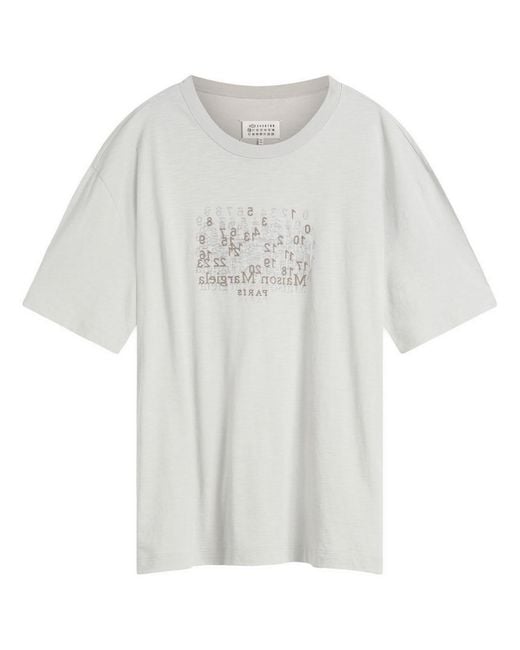 Maison Margiela White Numbers T-Shirt for men