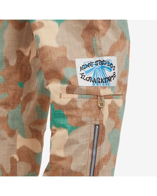Acne Multicolor Pila Camouflage Trousers for men