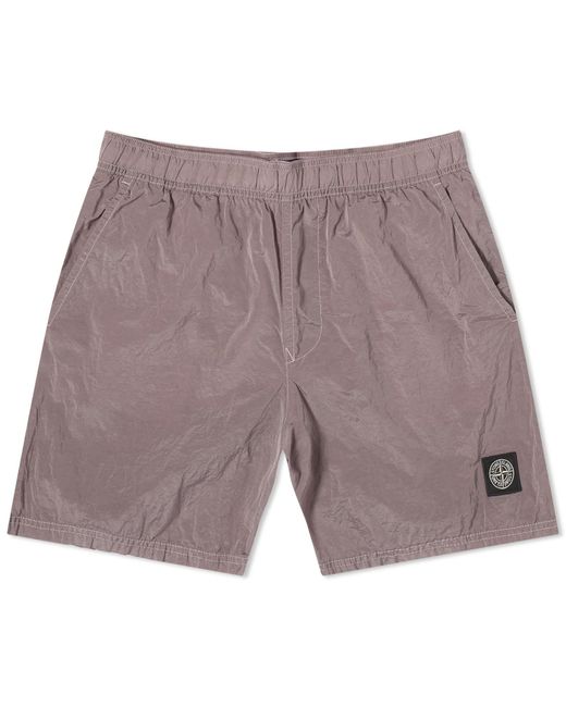 Stone Island Purple Nylon Metal Shorts for men