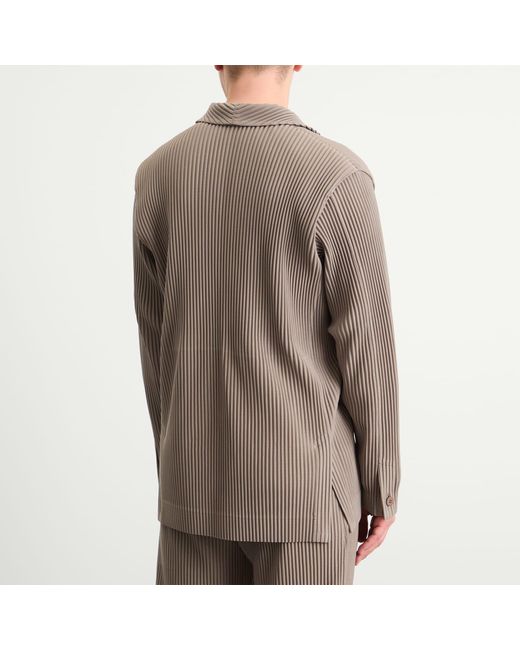 Homme Plissé Issey Miyake Brown Homme Plisse Issey Miyake Double Breasted Jacket for men