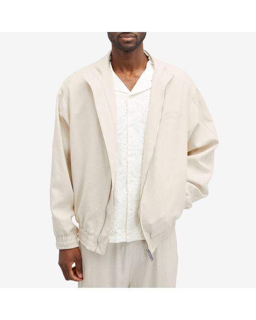 Gcds White Linen Logo Track Jacket for men