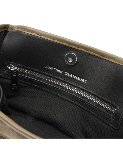 Justine Clenquet Metallic Sidney Evening Suede Bag
