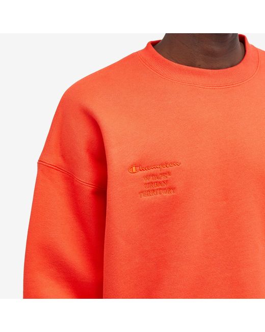 Champion Orange X Wtaps Crew Sweat for men