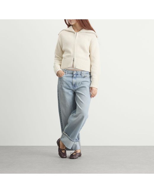 Samsøe & Samsøe White Sajasmin Zip Up Jacket