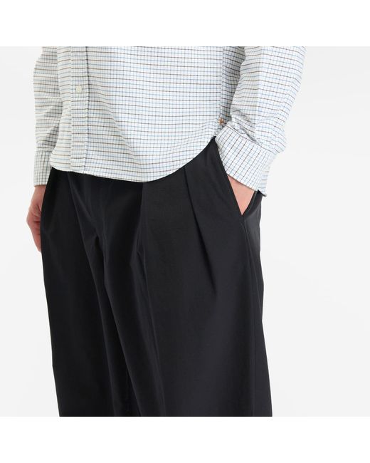 Beams Plus Blue Mini Rip Pleated Trousers for men