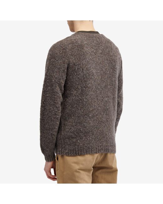Norse Projects Brown Birnir Brushed Lambswool Crew Jumper for men