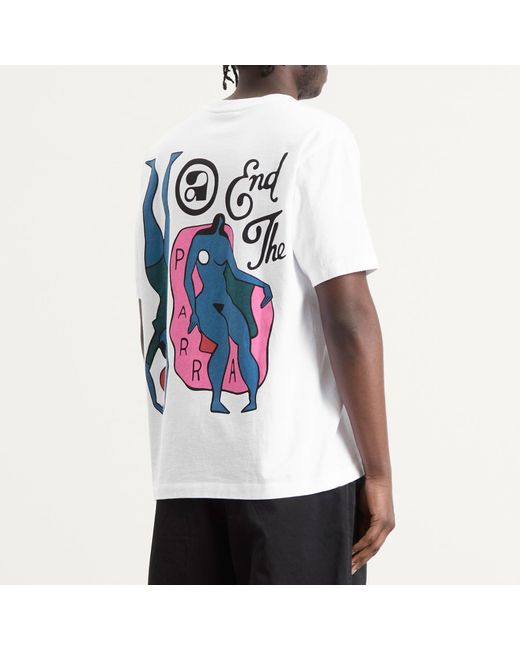 by Parra White End The Loungechair T-Shirt for men