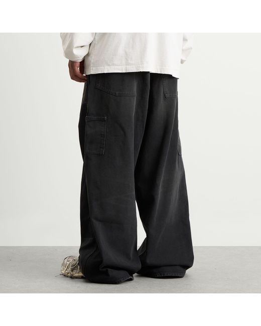 Balenciaga Black Grunge Ripped Off Baggy Trousers for men