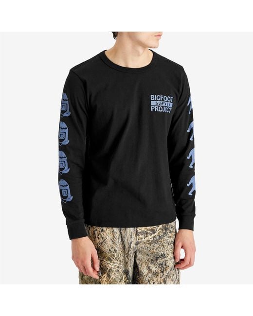 NANGA Black X Tacoma Fuji Records Logo Long Sleeve T-Shirt for men