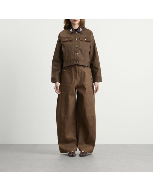 Simone Rocha Brown Wide Leg Utility Curve Jeans