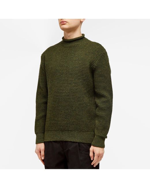 Sunspel Green Fisherman Sweater for men
