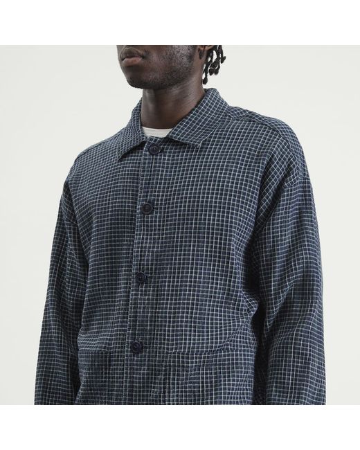 YMC Black Waffle Check Pj Shirt for men