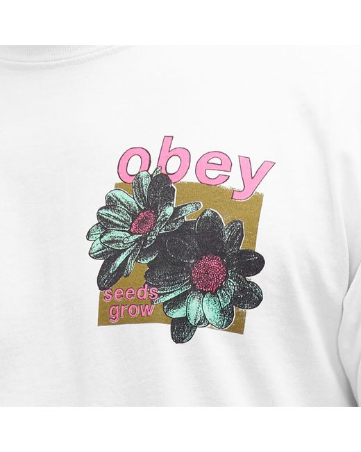 Obey White Seeds Grow T-Shirt for men