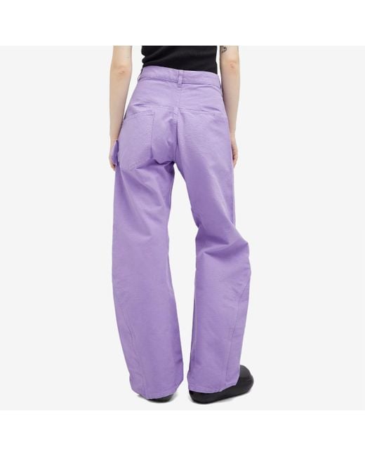 J.W. Anderson Purple Twisted Workwear Trousers