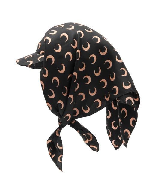 MARINE SERRE Black Moon Silk Veiled Cap