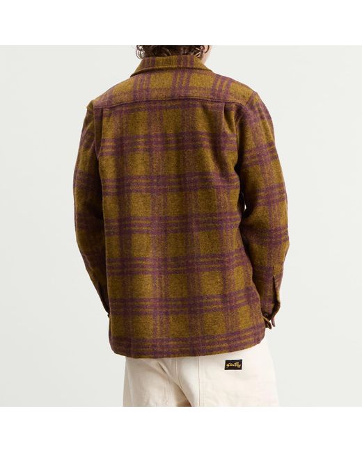 Universal Works Brown Dam Check Fatigue Shirt for men