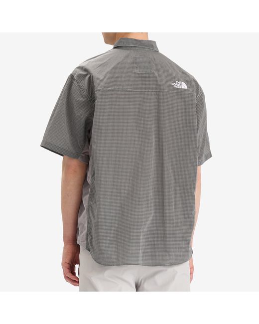 The North Face Gray Fabric Mix Short Sleeve Shirt for men