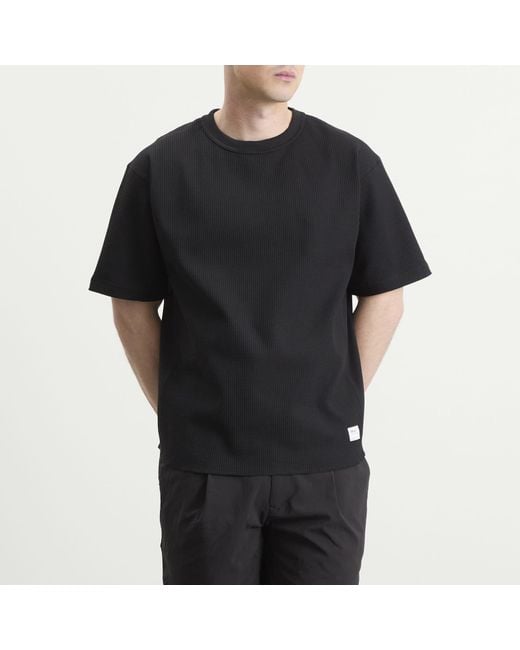 NANGA Black Airflex Waffle T-Shirt for men