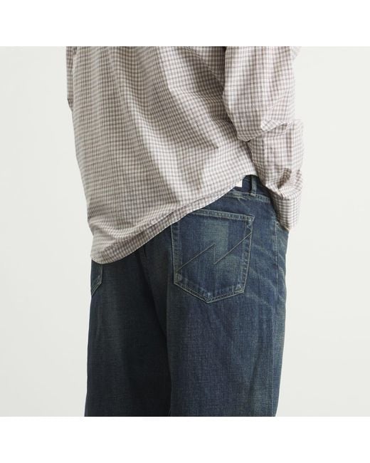 Neighborhood Blue Washed Denim Dp Wide Jeans for men