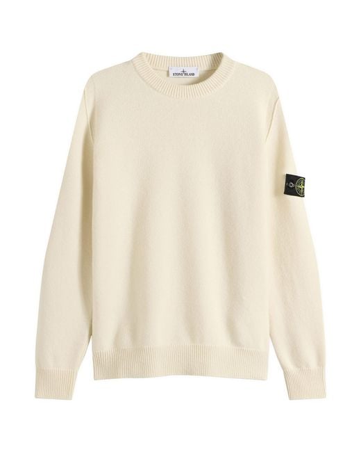 Stone Island White Lambswool Jumper for men