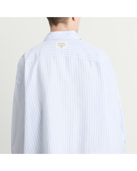 Acne Blue Oversized Stripe Shirt for men