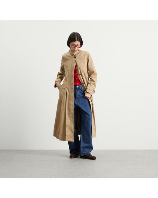 Damson Madder Natural Sofia Pleated Trench Coat