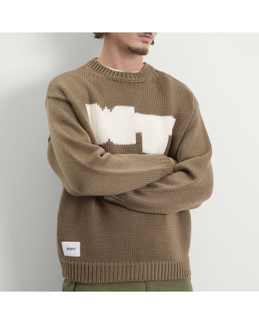 WTAPS Intarsia Knit Sweater in Brown for Men | Lyst