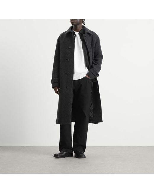 NN07 Black Gibson Brushed Wool Coat for men