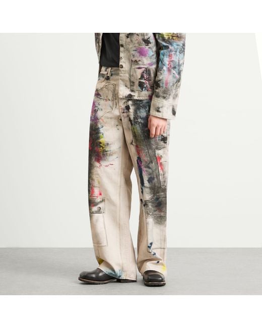 Acne Natural 1981 U Painter Printed Decorator Jeans for men