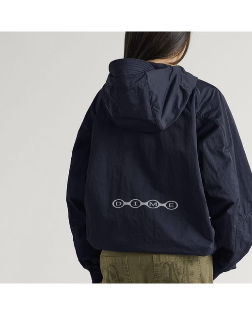 Dime Blue Crinkled Tech Windbreaker Jacket