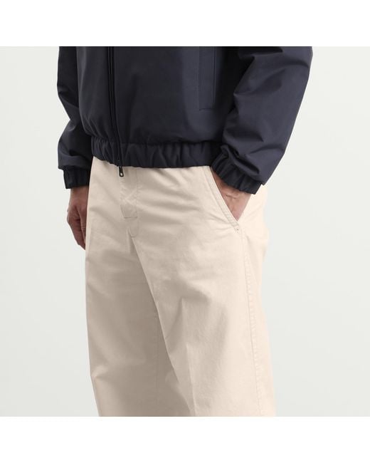 Moncler Natural Cotton Gaberdine Trousers for men