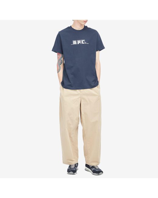 A.P.C. Blue Lunar New Year Snake T-Shirt for men