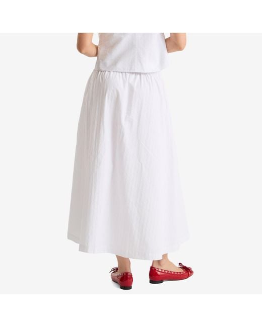 Samsøe & Samsøe White Satina Midi Skirt