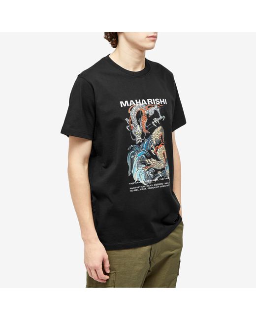 Maharishi Black Double Dragon T-Shirt for men