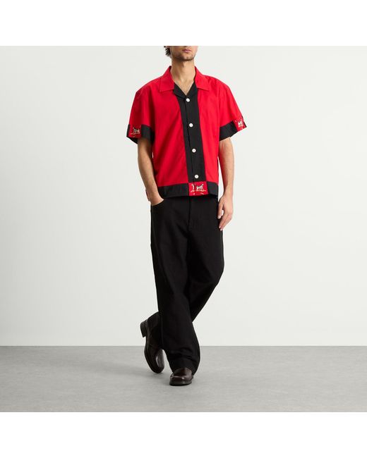Bode Red Pointer Short Sleeve Shirt for men