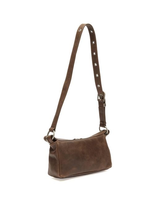 MARGE SHERWOOD Brown Outpocket Hobo Mini Bag