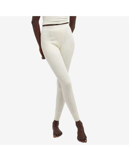 Skims White Cotton Rib Legging