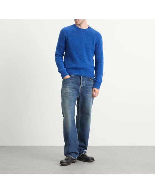 Dries Van Noten Blue Alpaca Wool Jumper for men