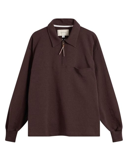 Cafe Mountain Brown Quarter Zip Heavy Sweat for men