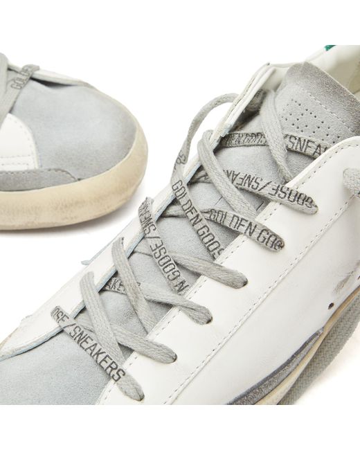 Golden Goose Deluxe Brand White Super-Star Suede Toe Leather Sneakers for men
