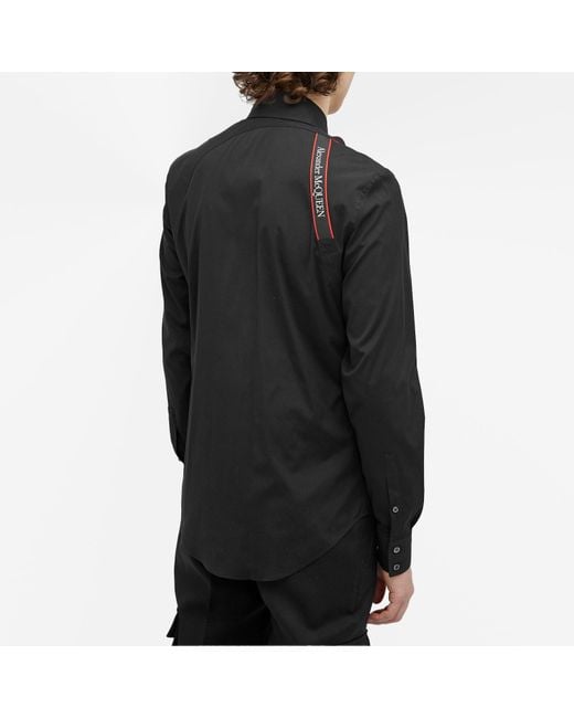 Alexander McQueen Black Tape Logo Harness Shirt for men