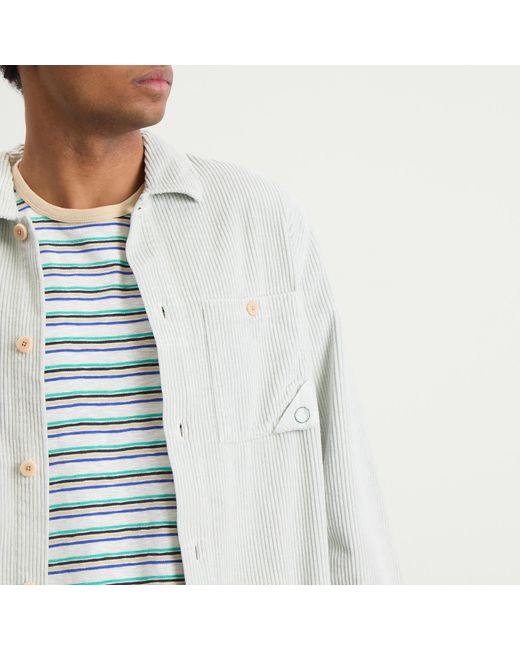 Folk White Anniversary Patch Overshirt for men