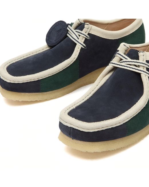 Clarks Blue Patchwork Wallabee for men
