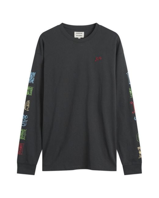 Damson Madder Black Winter Solstice Long Sleeve T-Shirt