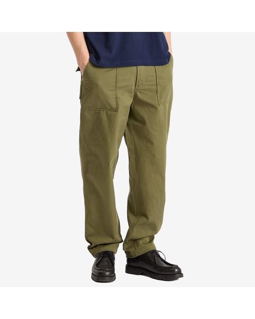 Universal Works Green Twill Fatigue Pants for men