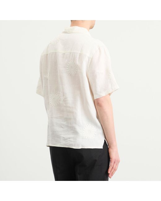 Wax London White Didcot Chunky Flower Vacation Shirt for men